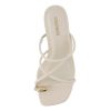 Maui Strappy Womens Sandals with Kitten Heels ?C Vegan Leather Slip On Dress Sandals for Women, Square Toe Wedding Shoes