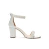 Block Heel Wedding Sandals Pearl Heels Open Toe Wedding Shoes for Bride Bridal Shoes