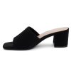 Low Block Heels for Women ?C Slip-On Mules, Square Open Toe 2.5 Inch Comfort Chunky Heeled Sandals, Trendy 2025 Casual Dress