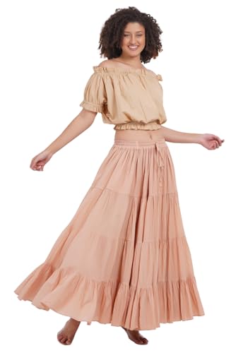 Women's Gypsy 25 Yard Solid Color Cotton Skirt