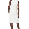 Women's Sleeveless Collared Halter Utility Dress with Pockets
