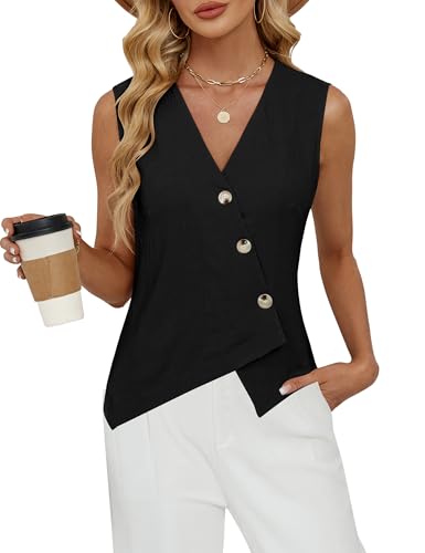 Womens Summer Tops Dressy Casual Tank Tops Business Casual Outfits Sleeveless Lightweight Work Blazers