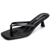 Kitten Heels Flip Flop Thong Sandals 2.5-Inch Low Heeled Square Open Toe Sandals for Women