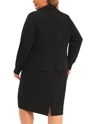 Plus Size Dress Suits for Women Two Piece Outfits Blazers Jacket and Sleeveless Dress Business Casual Suit Sets