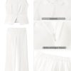 Vest Pants Suits for Women Dressy 2 Piece Business Casual Outfits Sleeveless Blazer Wide Leg Pants Pantsuit Sets