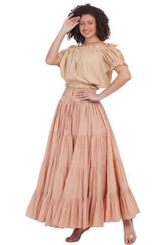 Women's Gypsy 25 Yard Solid Color Cotton Skirt