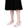 Women's Kitten Low Strappy Heels Ankle Strap Heeled Sandals