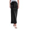 Women's 100% Linen Drawstring A-Line Midi Skirt for Casual Summer Spring