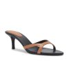 Kitten Heels for Women Single Strap Low Heel Open Toe Mule Shoes Non Slip Sandals