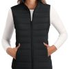 Women's Puffer Vest Lightweight Stand Collar Zip 4 Pockets Puffy Vests Sleeveless Quilted Padded Outerwear