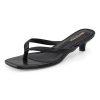 Women??s Flip-Flops Kitten Heels Thong Sandals For Women Square Toe Slip On Fashion Summer Dress Sandals