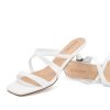 Nude Strappy Heels for Women Nude Kitten Heeled Sandals Slip On Square Toe Open Toe Heels