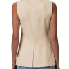 2025 Women's Summer Sleeveless Vest Tops - Lightweight Fully Liend V-Neck Casual Trendy Work Jacket With Pockets