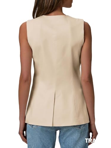 2025 Women's Summer Sleeveless Vest Tops - Lightweight Fully Liend V-Neck Casual Trendy Work Jacket With Pockets