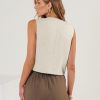 Vest for Women Summer Tops Spring Outfits Linen 2025 Fashion Button Down Sleeveless Business Casual Dressy Clothes