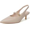 Kitten Heels for Women Slingback Heels Pointed Closed Toe Heels Slip On Dress Pumps Shoes Low Women's Pumps for Dating Party