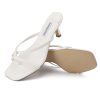 Strappy Kitten Heels for Women Square Open Toe Heeled Thong Sandals Low Heel Sexy Trendy Flip Flop Party Casual