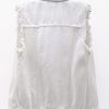 Women's Casual Denim Waistcoat Slim Fit Frayed Sleeveless Jacket Ripped Tops with Pockets
