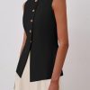 Blazer Vest for Women Trendy 2025 Dressy Business Casual Summer Button Down Sleeveless Work Suit Waistcoat Tops