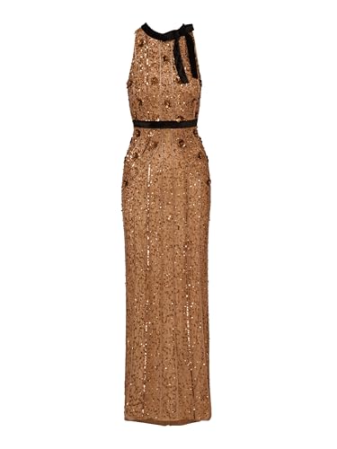 Women's Beaded Halter Long Dress