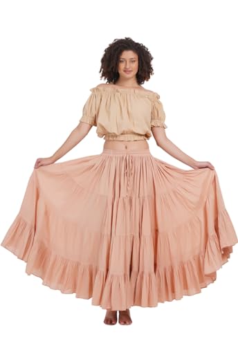Women's Gypsy 25 Yard Solid Color Cotton Skirt