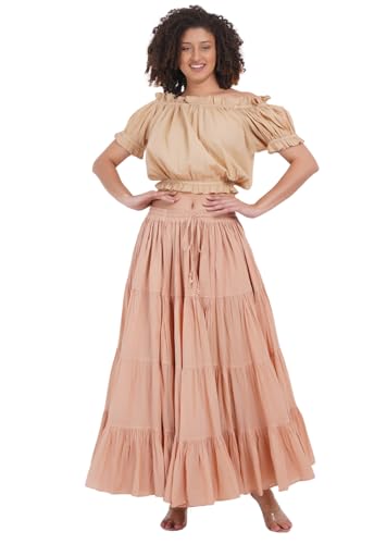 Women's Gypsy 25 Yard Solid Color Cotton Skirt
