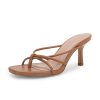 Women??s Square Open Toe Flip Flops Stiletto Heels Strappy Thong Slide on Slingback Mules Sandals