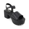 ??Stacie?? ~ Women Open Toe Lug Sole Mid Block Heeled Sandals with Adjustable Ankle Strap