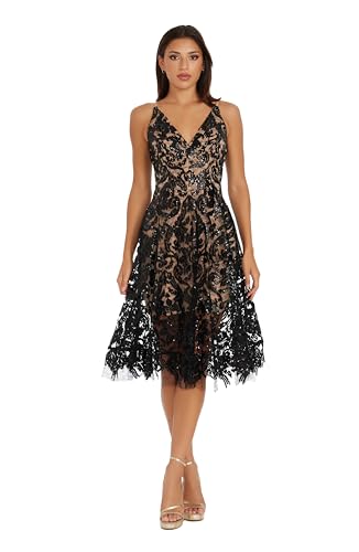 Women's Blair Plunging Fit and Flare Midi Dress
