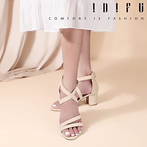 Women's Block Low Chunky Heel Strappy Sandals Open Toe Ankle Strap Dress Wedding Evening Shoe for Women Bridal
