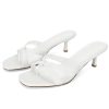 Gold Kitten Heel Sandals for Women Flip Flop Strappy Mule heels Rounded Open Toe Heeled Thong Sandals Women