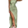 Satin Bridesmaid Dress for Wedding One Shoulder Mermaid Prom Dresses 2025 for Women Formal KF014
