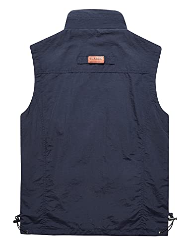Men’s Fishing Vest Outdoor Work Quick-Dry Hunting Zip Reversible Travel Vest Jacket with Multi Pockets