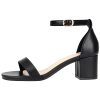 Chunky Heels for Women Strappy Platform Sandals Open Toe Heeled Sandals Ankle Strap Adjustable Buckle Lucite Chunky High Heel