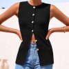 Women's Sweater Vest Button Down Summer Tank Tops 2025 Sleeveless Knit Vests Fashion Business Casual Outfits