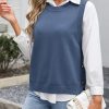 Womens Sweater Vest Summer Sleeveless Crewneck Ribbed Knit Side Button Loose Pullover Tank Tops 2025 Fall Outfits