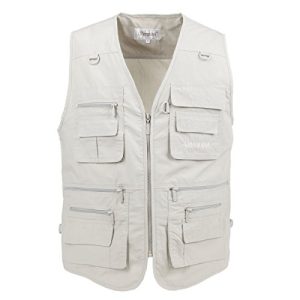 Men's Poplin Outdoors Travel Sports Multi-Pockets Work Fishing Vest
