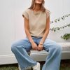 Womens Cap Sleeve Sweater Vest Summer Casual Sleeveless Knit Tank Tops Loose Fit Crew Neck Shirts Pullover