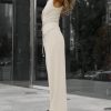 Women's 2 Piece Outfits Sleeveless Tie Waist Suit Vest and Wide Leg Pants Business Casual Blazer Sets