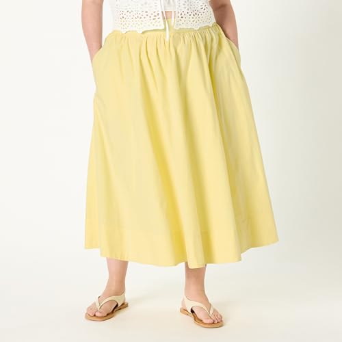 Women's Arlo Voluminous Cotton Poplin Midi Skirt