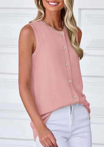 Fall Sweater Vest Women 2025 Casual Sleeveless Lightweight Button Down Knit Cardigans Shirts Ribbed Tank Tops