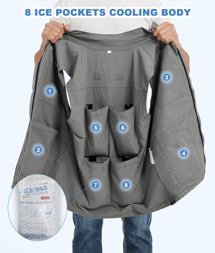 Cooling Vest for Men Hot Weather Ice Vest with 24pcs Ice Packs Lightweight & Breathable Outdoor Work Everyday Active