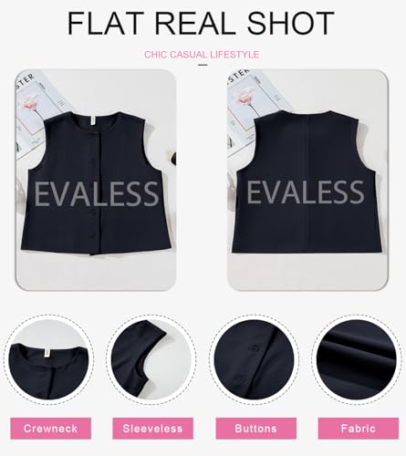 Vest for Women 2025 Button Down Sleeveless Blazer Suit Vest Cropped Waistcoat Spring Summer Casual Outfits