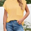 Summer Short Sleeve Sweater for Women 2025 Crew Neck Ribbed Knit Vests Trendy Pullover Tops