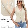 Sweater Vest Women Vest Tops Button Down Sleeveless Cute Vest 2025 Summer Spring Work Business Casual Outfits