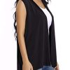 Women's Sleeveless Open Front Cardigan Vest Lightweight Cool Coat