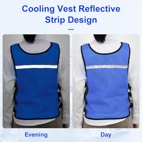 Cooling Vest for Men&Women, Reflective Ice Vest with 32 PCS Ice Packs, Cool Jacket for Hot Weather Summer Workout