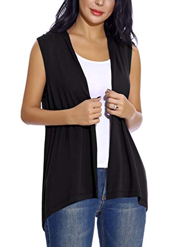 Women's Sleeveless Open Front Cardigan Vest Lightweight Cool Coat