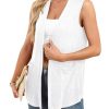 Summer Vest for Women Lightweight Fashion Casual Soft Knit Sleeveless Cardigan Curved Hem with Cozy Pockets (S-3XL)