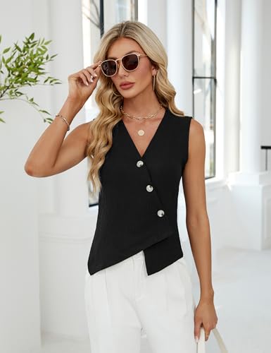 Womens Summer Tops Dressy Casual Tank Tops Business Casual Outfits Sleeveless Lightweight Work Blazers